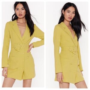 Nasty Gal Yellow Blazer Dress